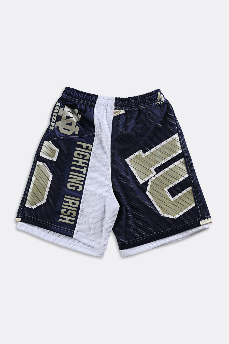 Rework Unisex Notre Dame NFL Jersey Shorts - Women-S, Men-XS