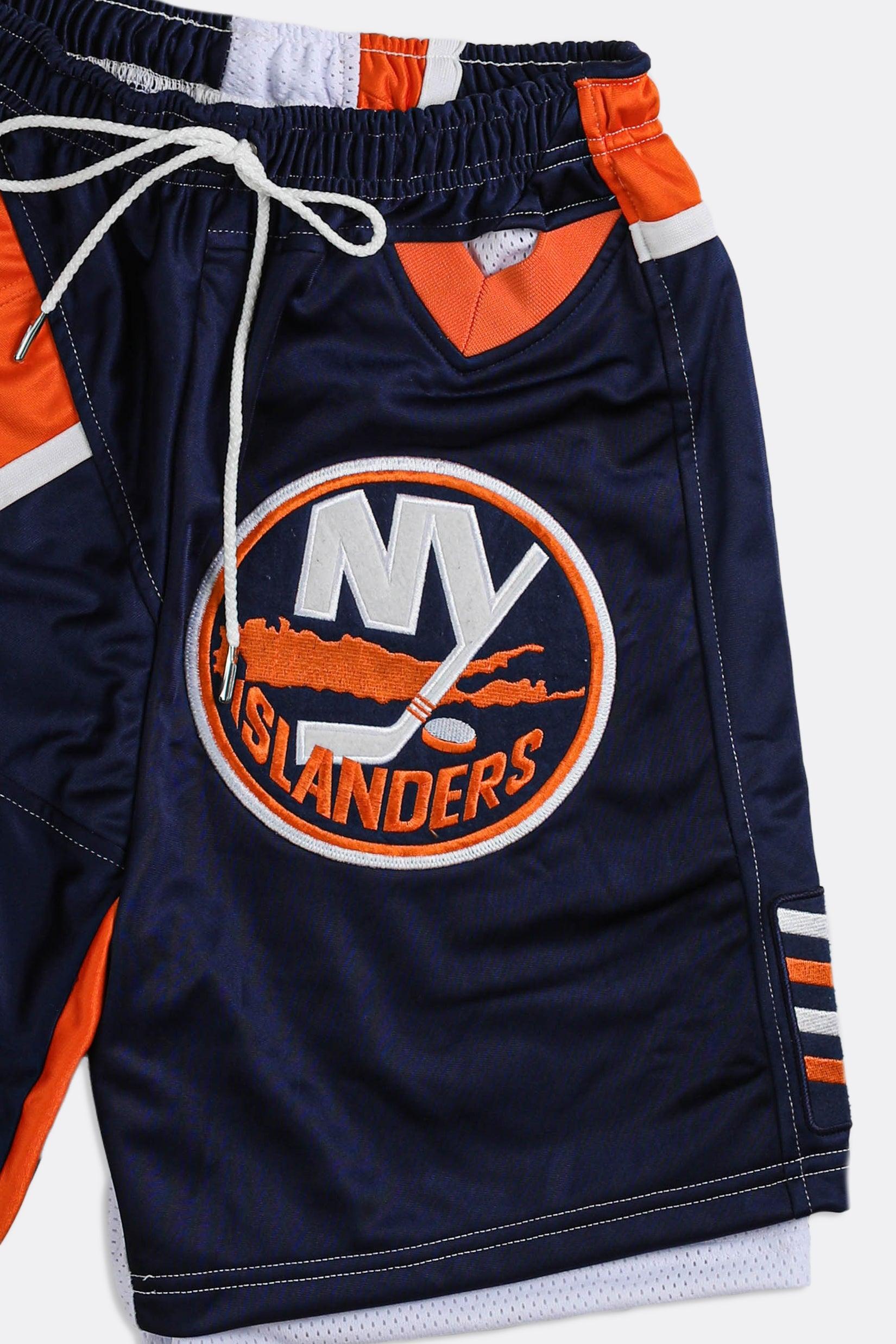 Unisex Rework Islanders NHL Jersey Shorts - Women-XS, Men -XXS-BOTTOMS-NHL-Frankie Collective Rare Vintage Streetwear Reworks