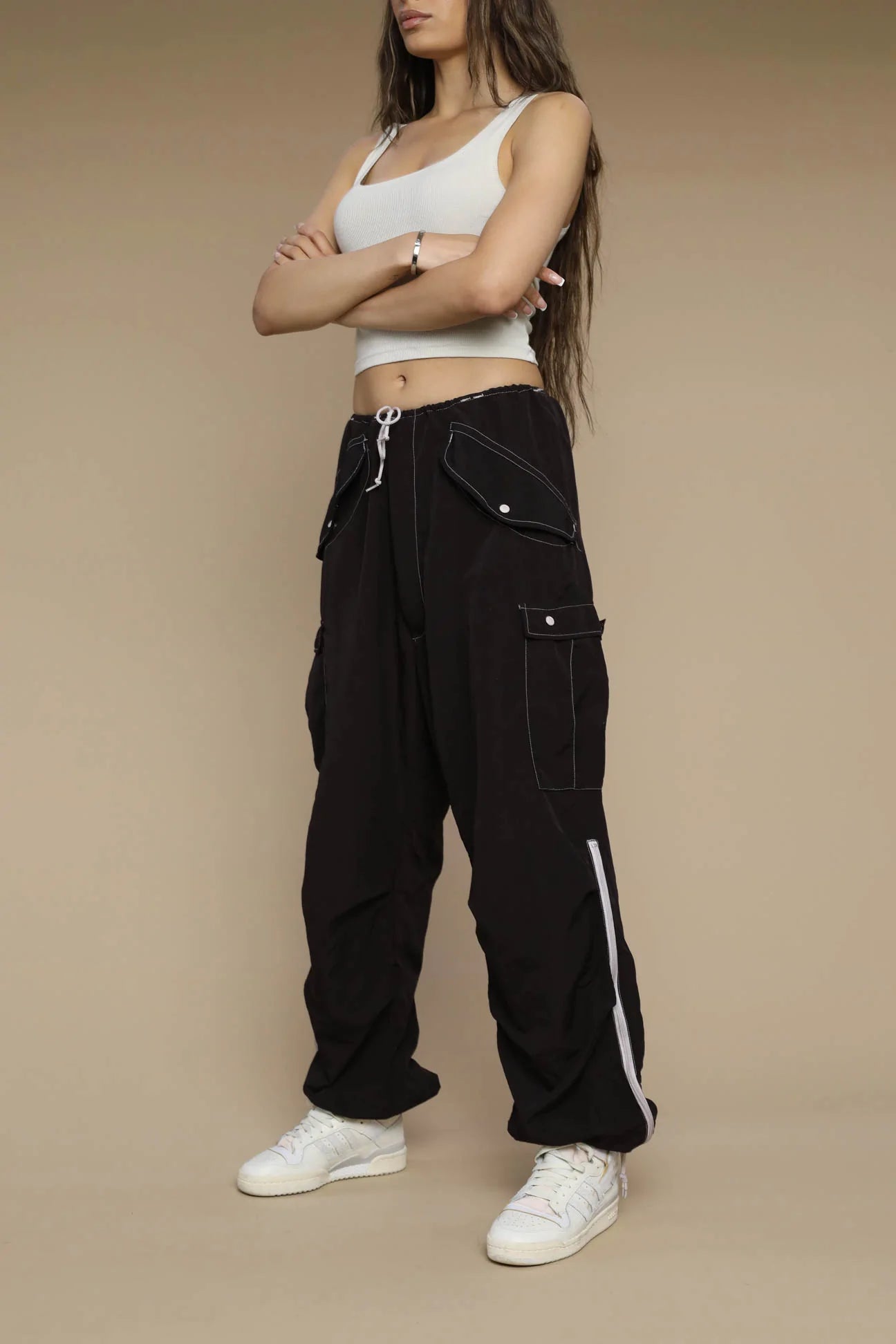 Vintage Rework Chocolate Parachute Pants-PANTS-Frankie Collective
